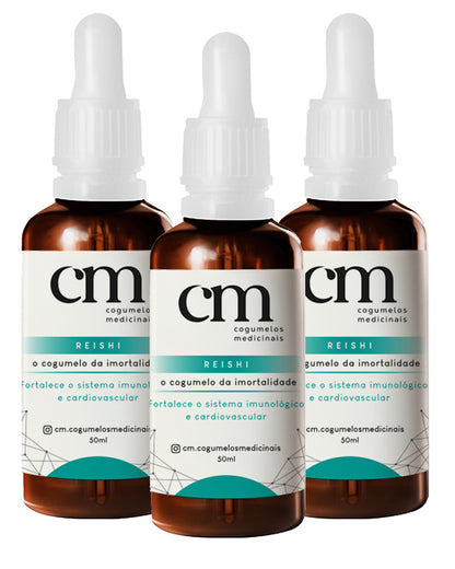 Kit 3 Extrato Líquido/ Tintura de Cogumelo  Reishi - Ganoderma Lucidum - 50ml