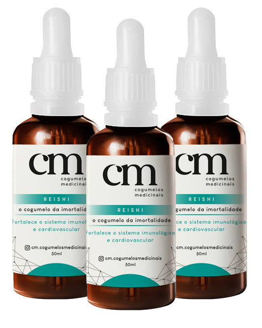 Kit 3 Extrato Líquido/ Tintura de Cogumelo  Reishi - Ganoderma Lucidum - 50ml