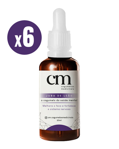 Kit 6 Extrato Líquido/ Tintura de Cogumelo Juba de Leão - Ericium Erinaceus - 50ml