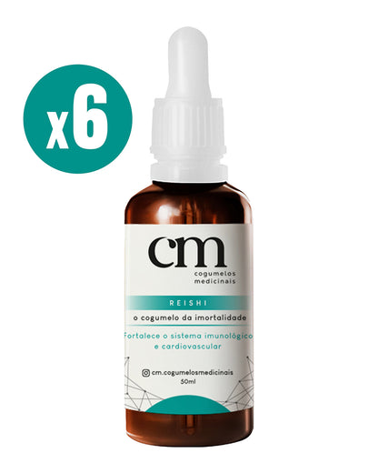 Kit 6 Extrato Líquido/ Tintura de Cogumelo  Reishi - Ganoderma Lucidum - 50ml